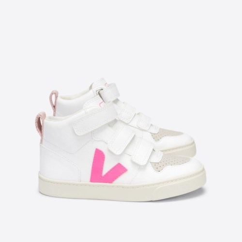 Veja V-10 Mid CWL Lasten Kengät Valkoinen/Pinkki (B77Q87)